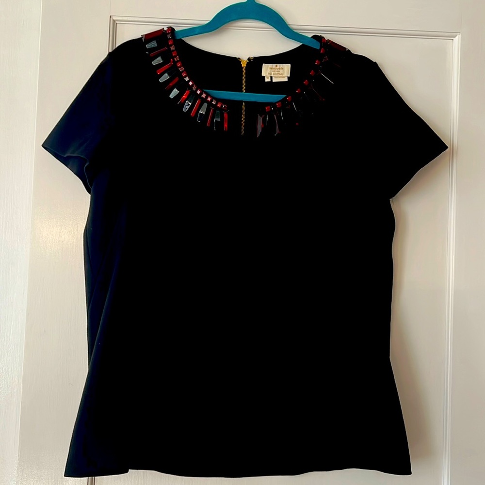 Kate Spade Black Jeweled top size 10